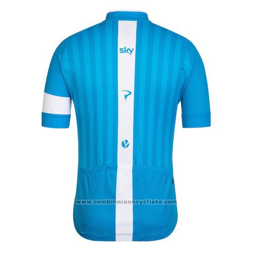 2016 Maillot Cyclisme Sky Azur et Blanc Manches Courtes et Cuissard